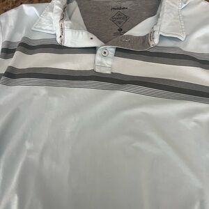 Men's Gray Striped Polo Shirt